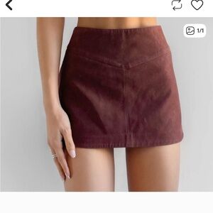 We The Free Rich Brown Vegan Suede Mini Skirt